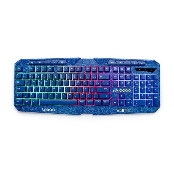 TECLADO GAMER USB LED SONIC ABNT2 LETRON