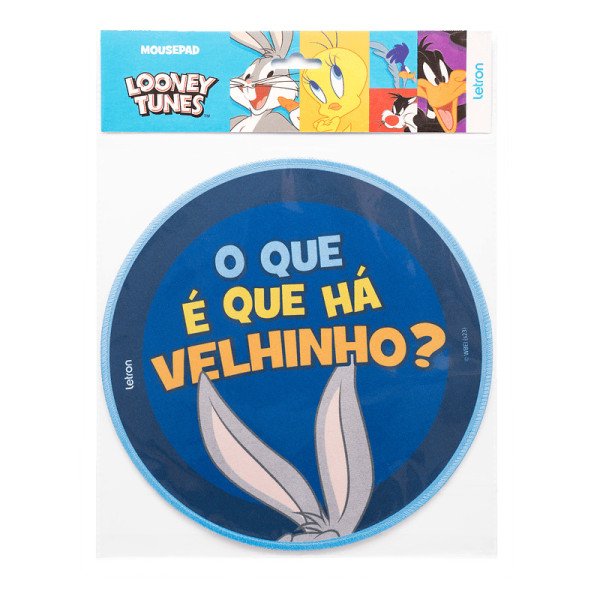 MOUSE PAD LOONEY TUNES PERNALONGA REDONDO 23CM BLISTER C/1 UND LETRON