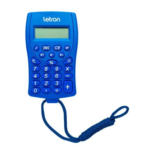 CALCULADORA 8 DÍGITOS COM CORDÃO AZUL LETRON
