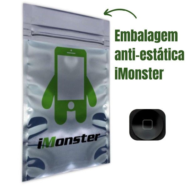 Botão home estático compatível com iPhone 5 e 5C preto