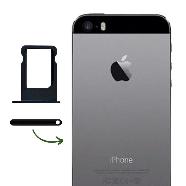 Gaveta bandeja chip compatível com iPhone 5 preto