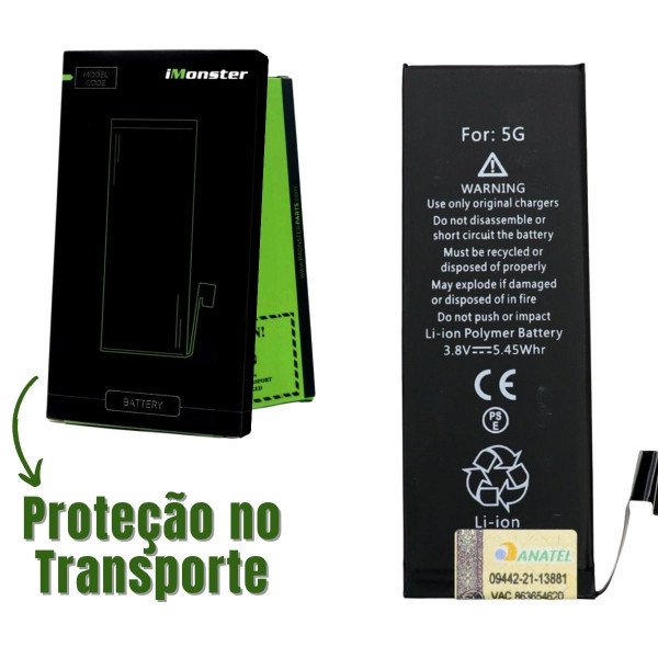 Serviço Troca de Bateria iPhone 5 5G - Assistência Smart - iMonster Original em até 36h