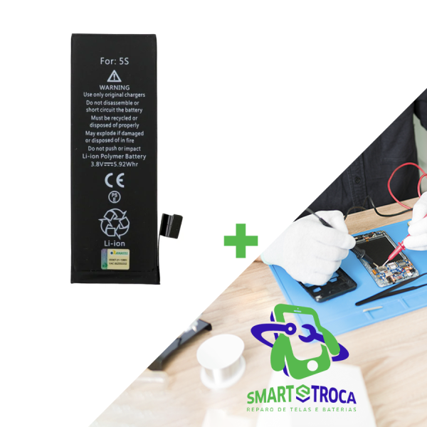 Serviço Troca de Bateria iPhone 5S - Assistência Smart - iMonster Original em até 36h