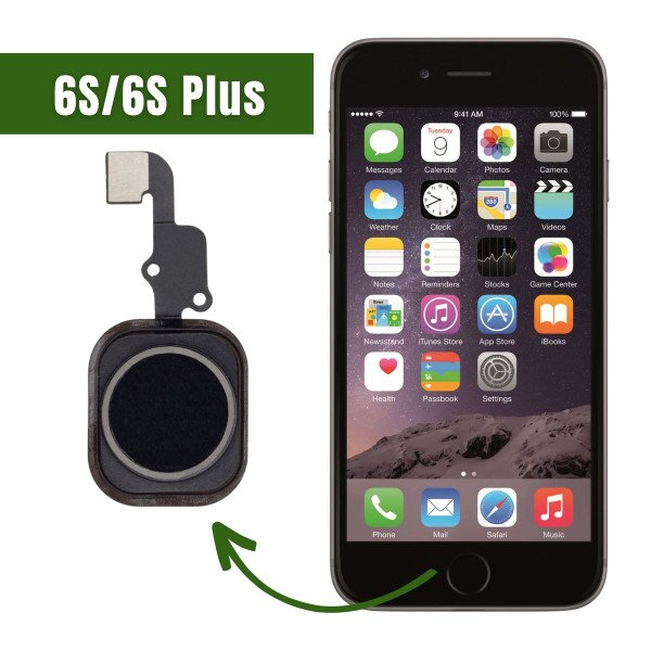 Botão home estático compatível com iPhone 6S 6S Plus cinza