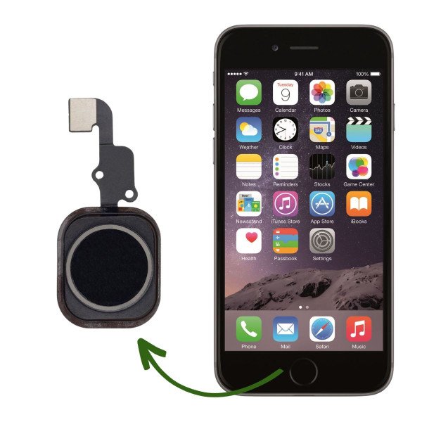 Botão home início compatível com iPhone 6S e 6s Plus preto
