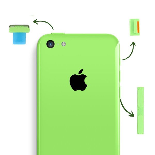 Flex do botão power compatível com iPhone 5C verde