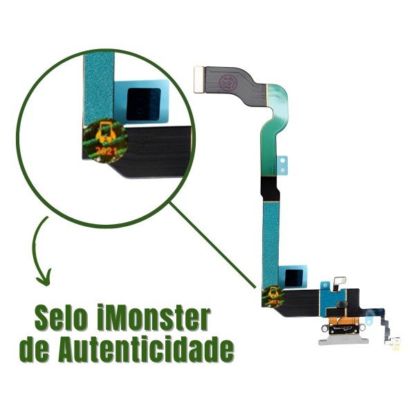 Flex Conector de carga compatível com iPhone X 10 branco