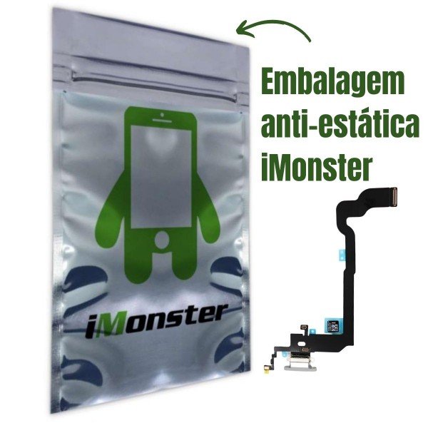 Flex Conector de carga compatível com iPhone X 10 branco