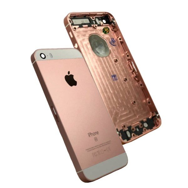 Carcaça Tampa traseira compatível com iPhone SE rosa dourado