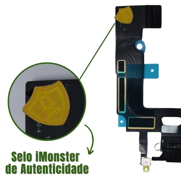 Flex Conector de carga compatível com iPhone XR preto