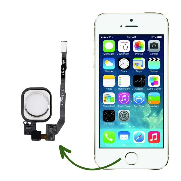 Botão home início compatível com iPhone 5S e SE branco
