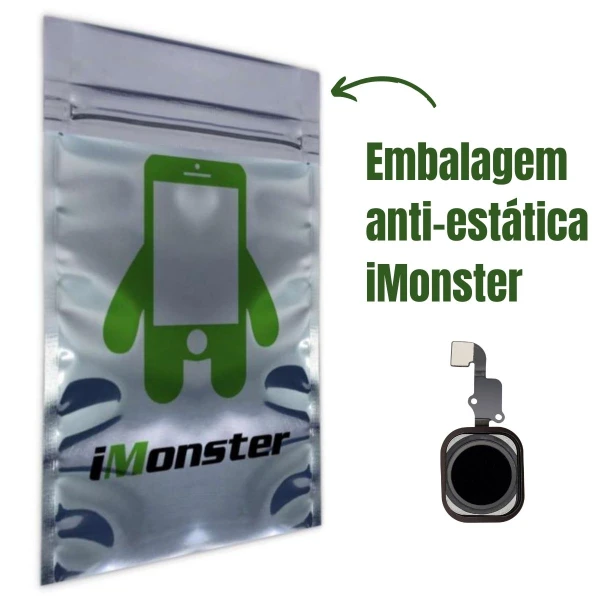 Botão home início compatível com iPhone 6 e 6 Plus preto