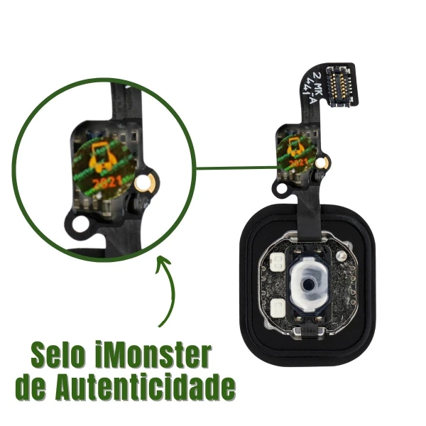 Botão home início compatível com iPhone 6 e 6 Plus prata